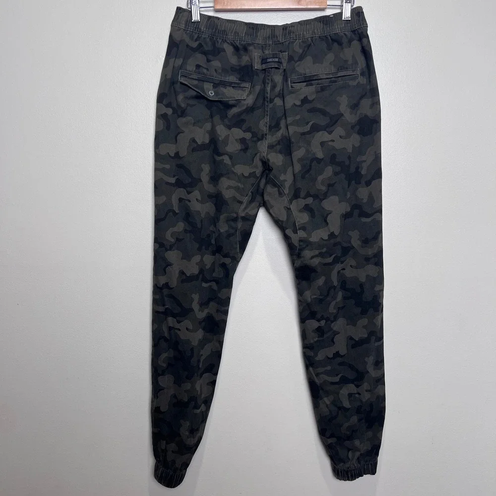 Zanerobe Sureshot Jogger Pants Mens 34 Green Camo Stretch Tapered